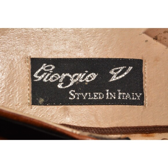 Giorgio V Styled in Italy Men’s Brown Leather Dress Shoes Size 10.5D Square Toe - Picture 7 of 8